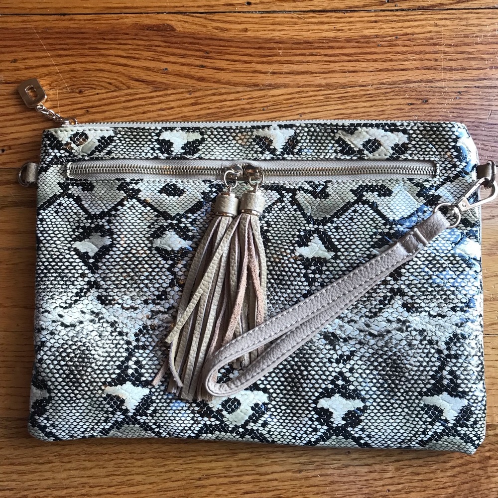 Clutch oversized snakeskin printed